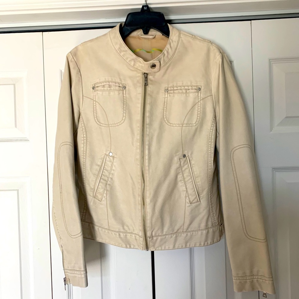 Beige faux leather jacket